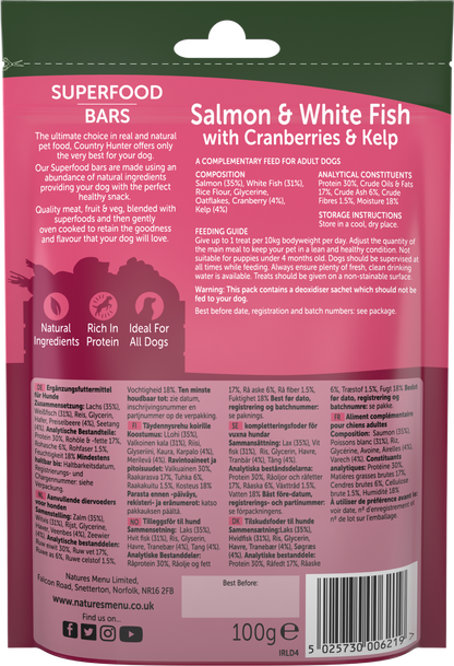 Natures Menu Country Hunter Superfood Bar Salmon & White Fish with Cranberries & Kelp