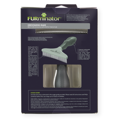 FURminator Grooming Rake for Thick Fur Dog & Cat