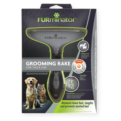 FURminator Grooming Rake for Thick Fur Dog & Cat