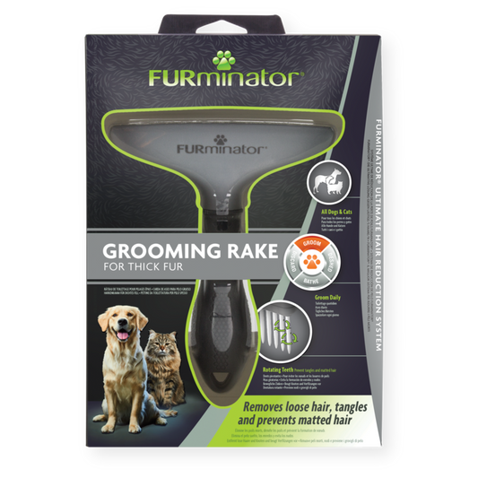 FURminator Grooming Rake for Thick Fur Dog & Cat