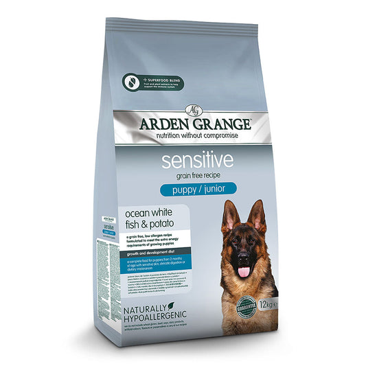 Arden Grange Sensitive Puppy Junior White Fish & Potato Dry Dog Food 12kg