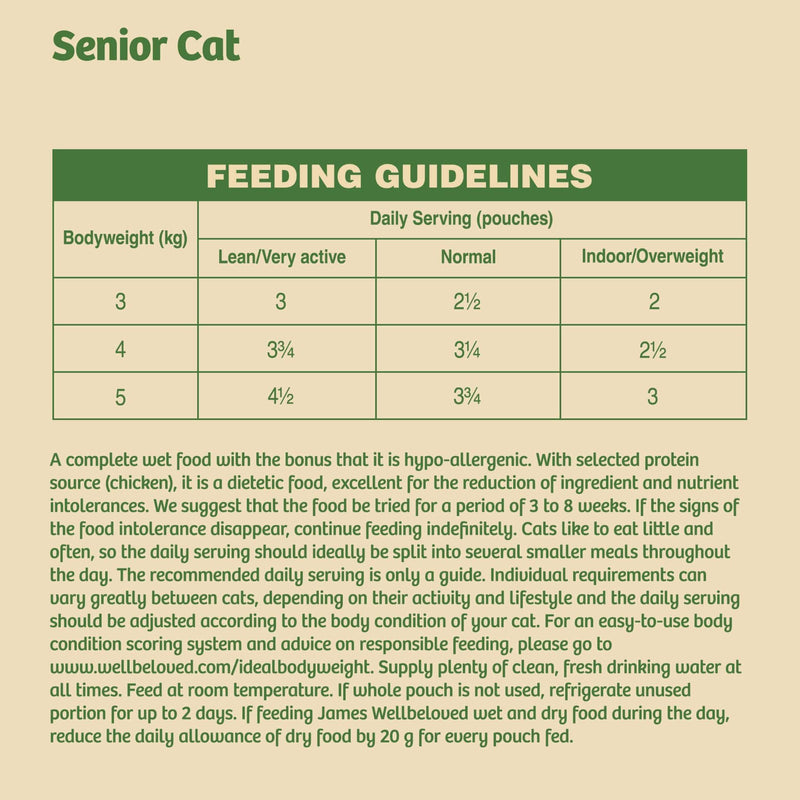 James Wellbeloved Grain Free Senior Chicken in Jelly Wet Cat Food 12 x 85g