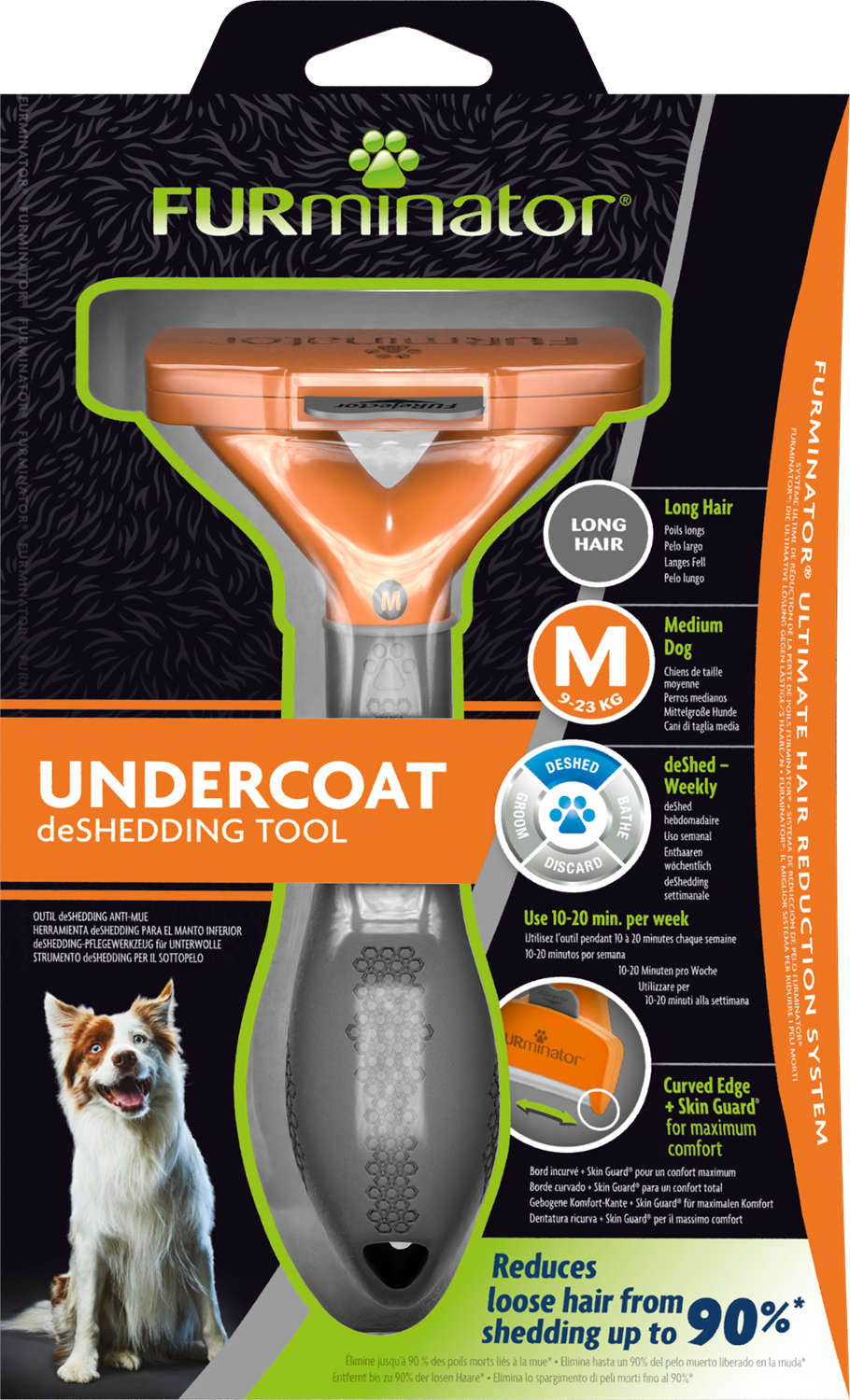 FURminator Undercoat deShedding Tool for Medium Long Hair Dog