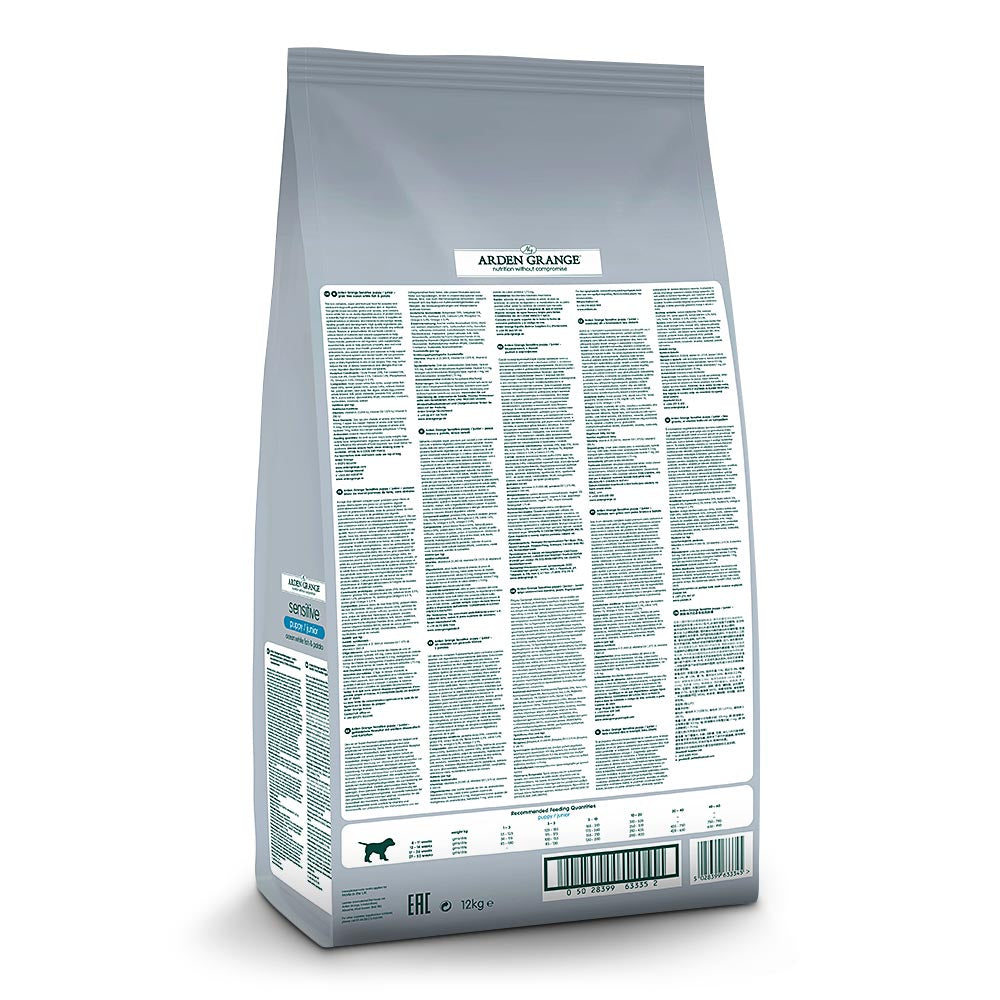 Arden Grange Sensitive Puppy Junior White Fish & Potato Dry Dog Food 12kg