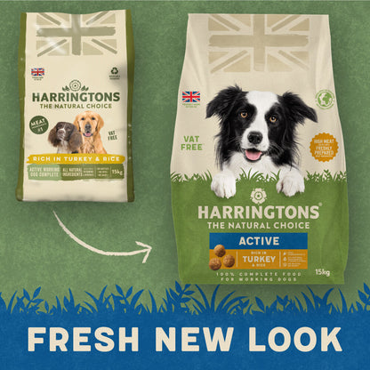 Harringtons Active Rich in Turkey & Rice Adult Dry Dog Food 15kg
