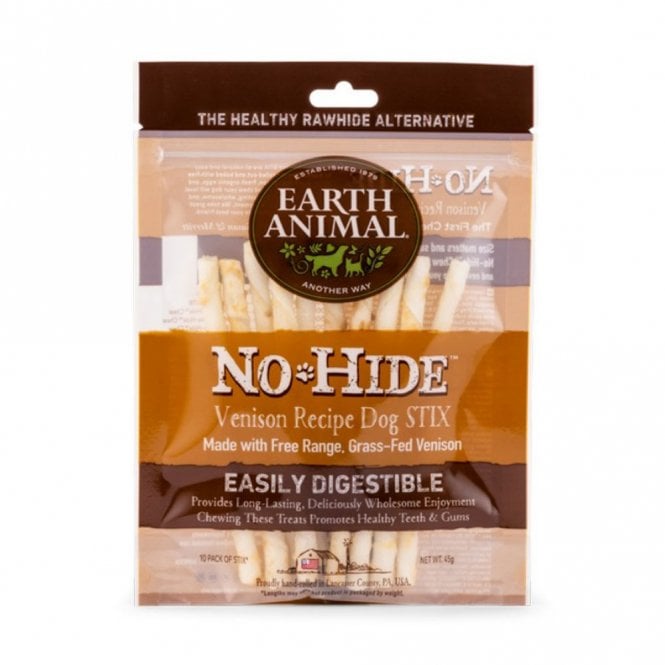 Earth Animal Venison No Hide Stix Dog Treats 10 pack 45g