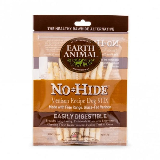 Earth Animal Venison No Hide Stix Dog Treats 10 pack 45g