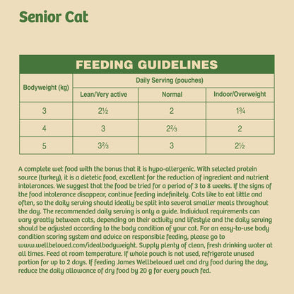 James Wellbeloved Grain Free Senior Turkey in Gravy Wet Cat Food 12 x 85g