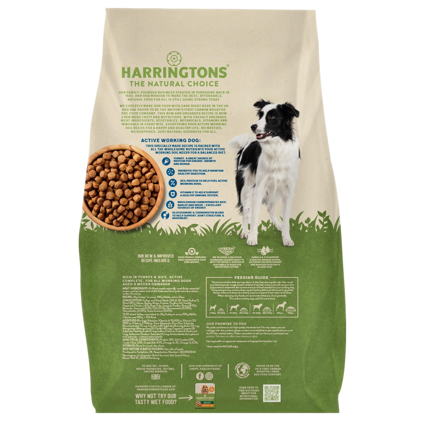 Harringtons Active Rich in Turkey & Rice Adult Dry Dog Food 15kg
