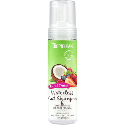 TropiClean Berry & Coconut Deep Cleansing Waterless Shampoo for Cats 220ml