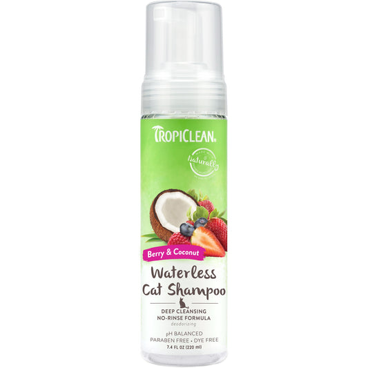 TropiClean Berry & Coconut Deep Cleansing Waterless Shampoo for Cats 220ml