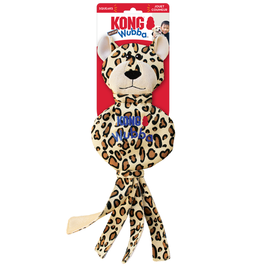 KONG Wubba No Stuff Cheetah Dog Toy Large