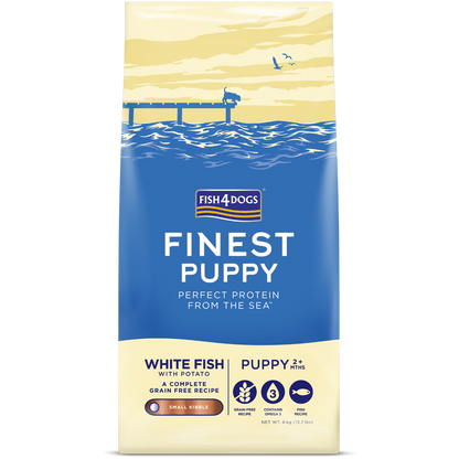 Fish4Dogs Finest Puppy White Fish Small Kibble Dry Food 6kg