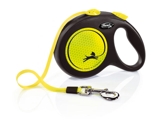 Flexi New Neon L Tape Dog Lead 5m Yellow
