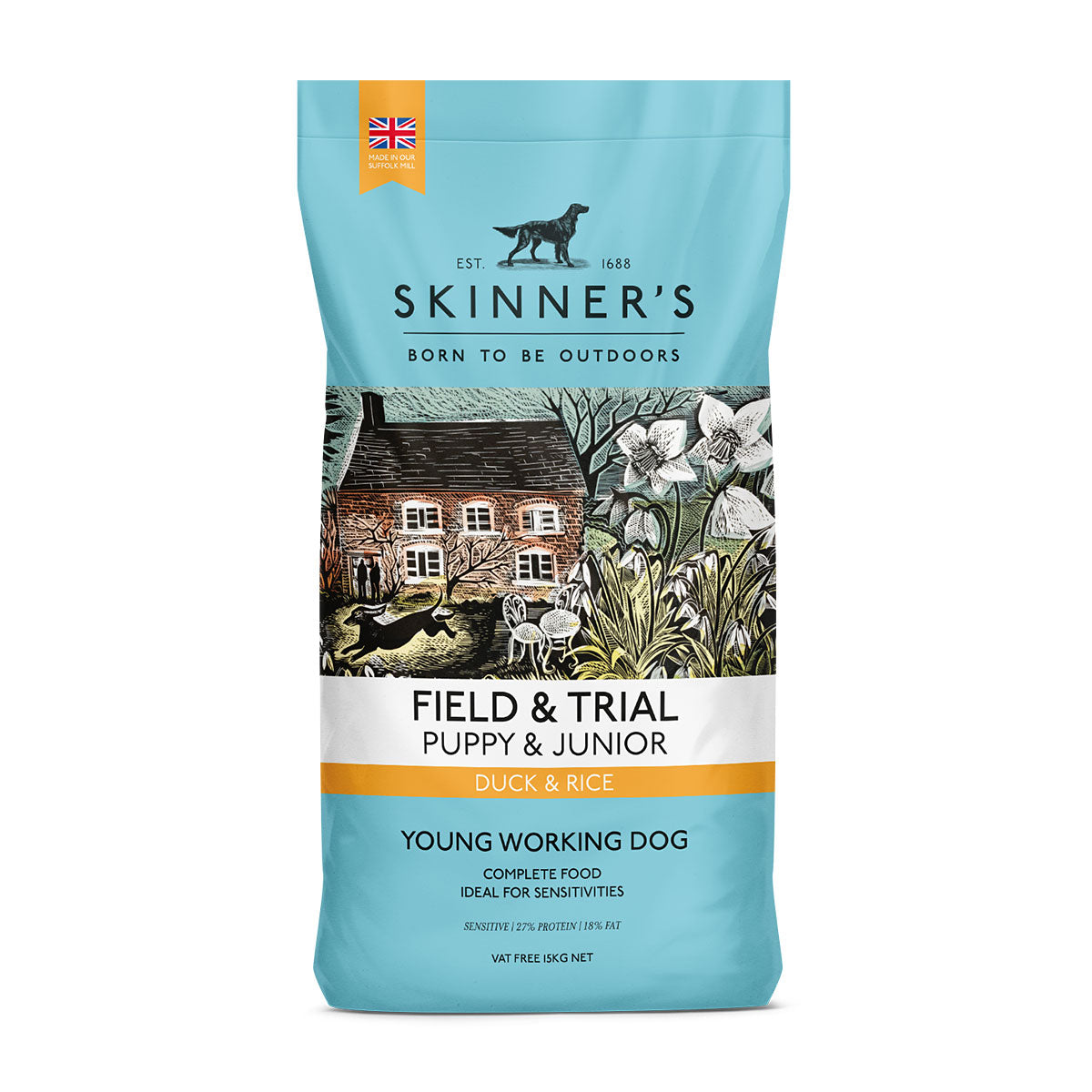 Skinner's Field & Trial Duck & Rice Puppy & Junior Working Dry Dog Food 15kg