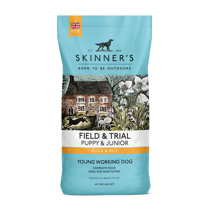 Skinner's Field & Trial Duck & Rice Puppy & Junior Working Dry Dog Food 15kg