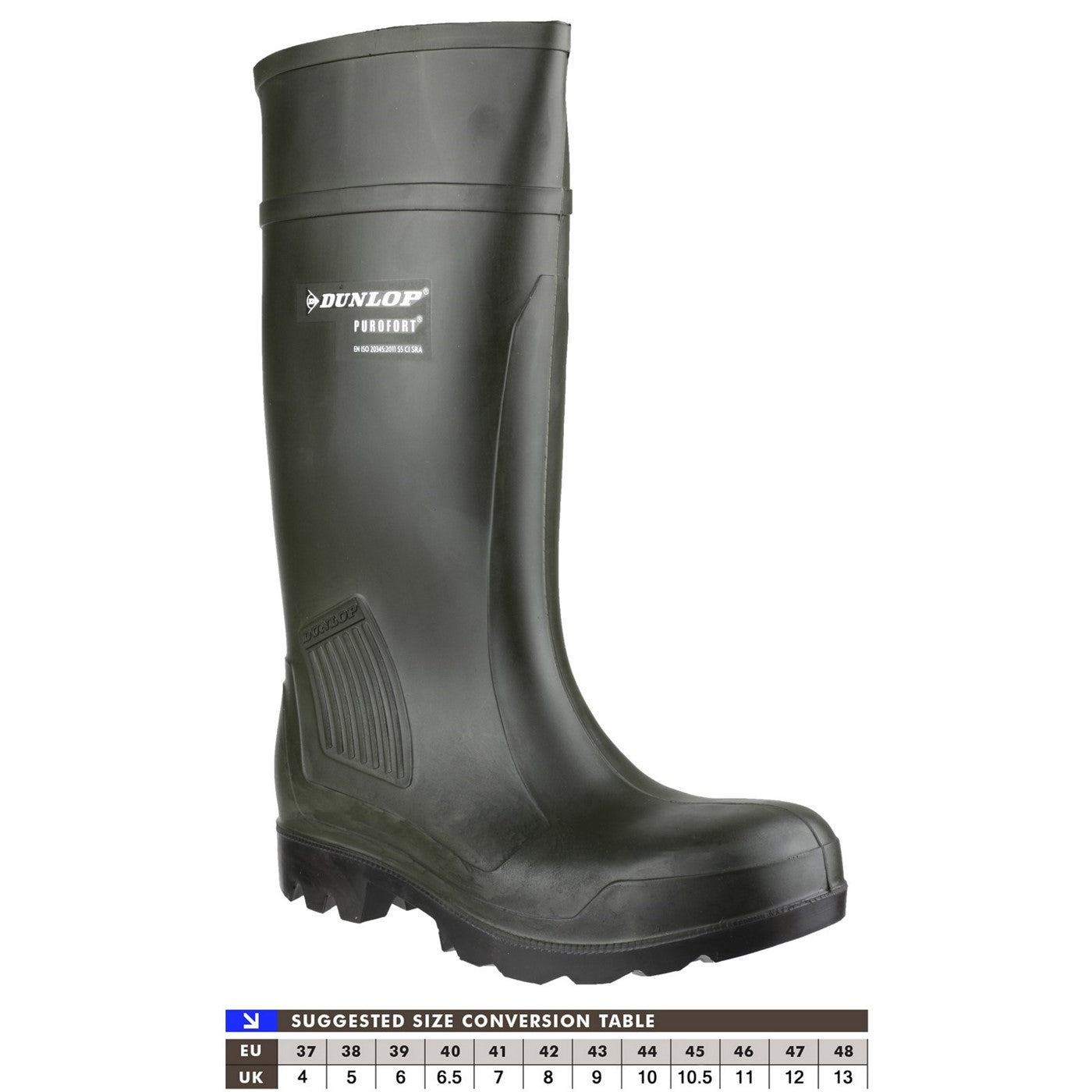 Dunlop Purofort Professional Full Safety Wellington Boot Green Size 10