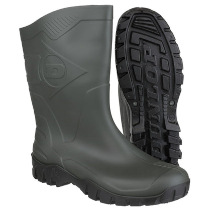 Dunlop Dee Calf Half Length Wellington Boot Dark Green Size 11
