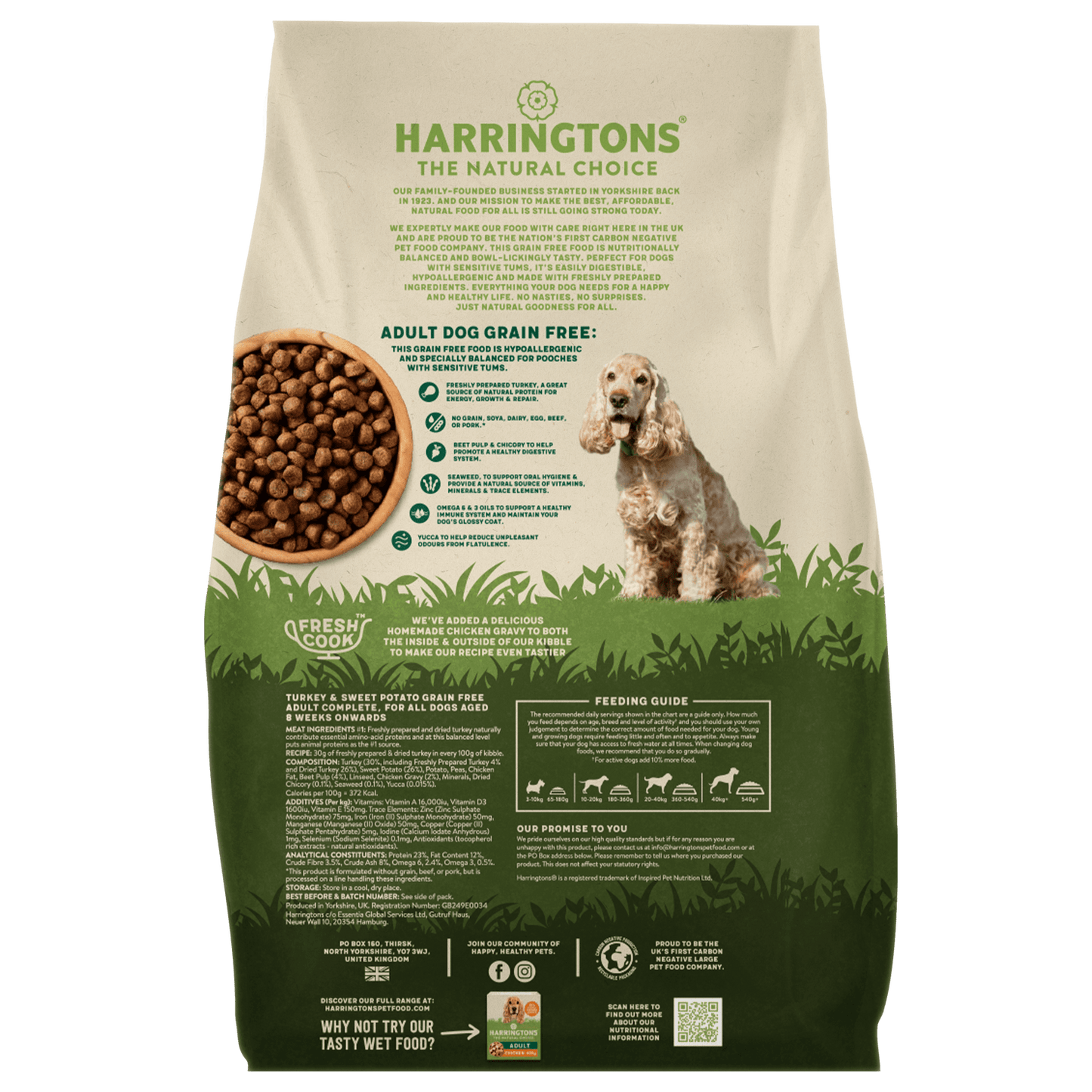 Harringtons Grain Free Turkey & Sweet Potato Adult Dry Dog Food 15kg