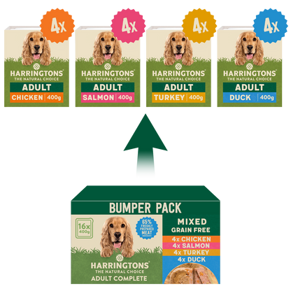 Harringtons Grain Free Mixed Wet Dog Food Bumper Pack 16 x 400g