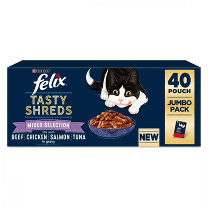 Felix Adult Tasty Shreds Mixed Selection Wet Cat Food