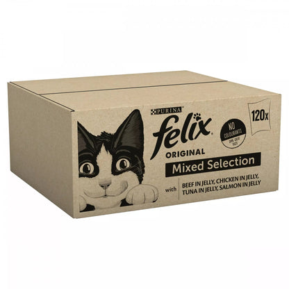 Felix Adult Original Mixed Selection in Jelly (Chicken, Tuna, Salmon, Beef) Wet Cat Food