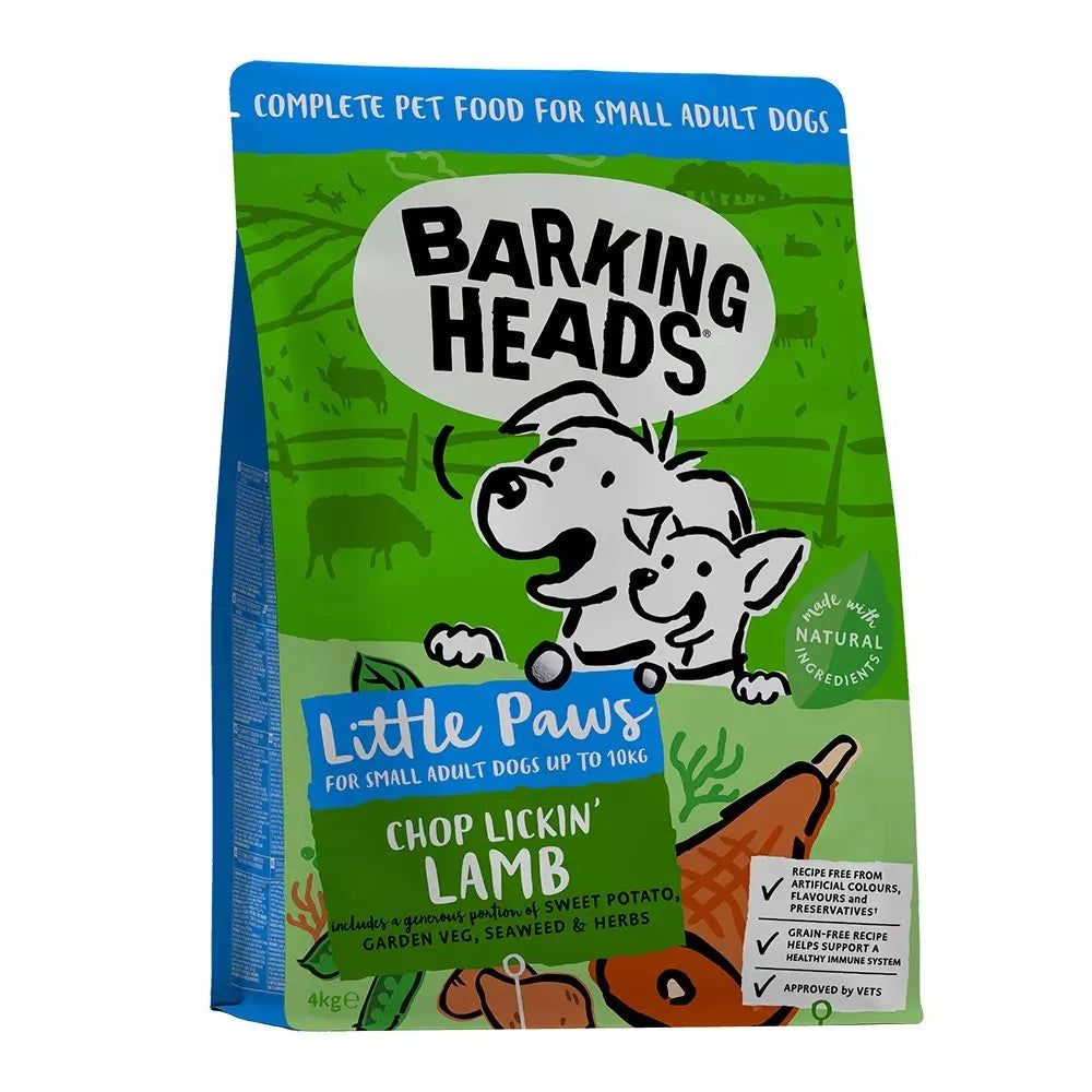 Barking Heads Little Paws Chop Lickin' Lamb Adult Small Dry Dog Food 4kg