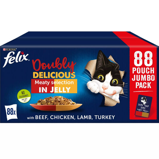 Felix As Good As It Looks Doubly Delicious Meat Wet Cat Food 88 x 100g