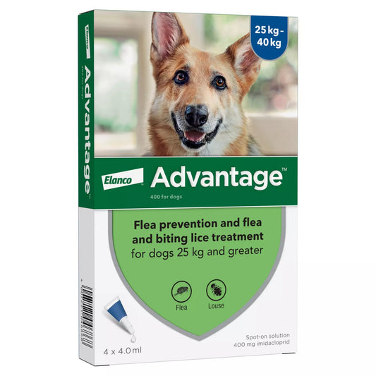 Advantage 400 Spot On Flea Control Extra Large Dog (25-40kg) - 4 Pack