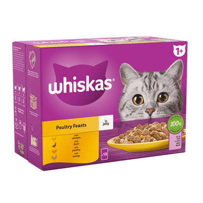 Whiskas 1+ Adult  Poultry Feasts in Jelly Wet Cat Food