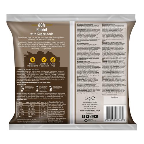 Natures Menu Rabbit Nuggets Raw Frozen Dog Food 1 kg