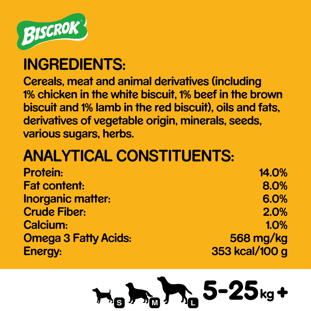 Pedigree Biscrok Biscuits Multi Mix Dog Treats 500g