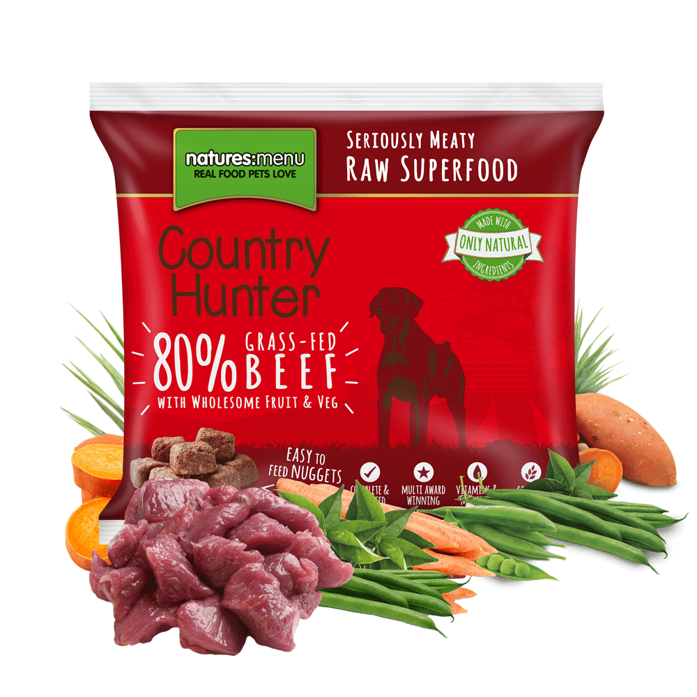 Natures Menu Raw Dog Food Country Hunter Nuggets Beef 1kg