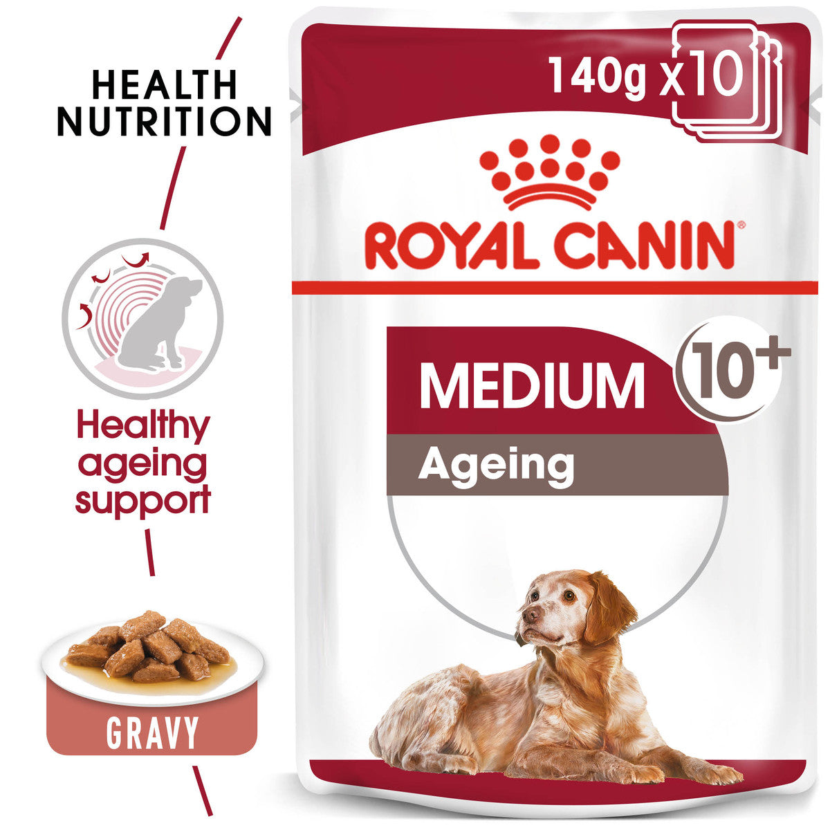 Royal Canin Senior Medium Ageing 10+ Chunks In Gravy Wet Dog Food