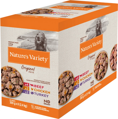 Nature's Variety Original Pâté Multipack Medium/Maxi Adult Wet Dog Food Wet 8 x 300g