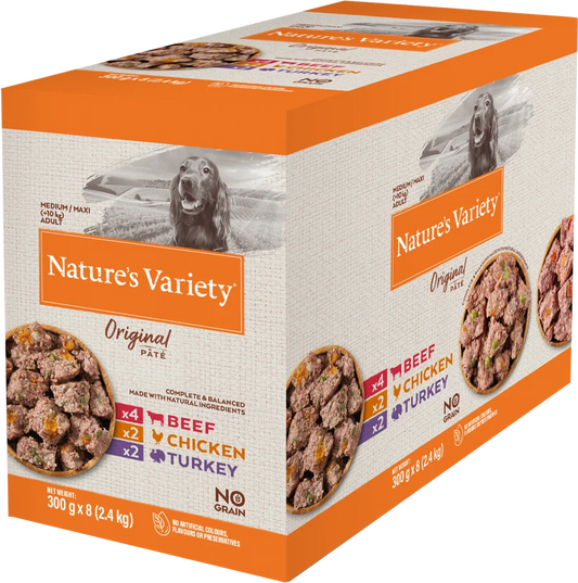 Nature's Variety Original Pâté Multipack Medium/Maxi Adult Wet Dog Food Wet 8 x 300g