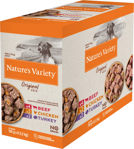 Nature's Variety Original Pâté Multipack Mini Adult Wet Dog Food Wet 8 x 150g