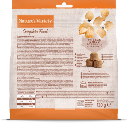 Nature's Variety Complete Freeze Dried Food Chicken For Adult Mini Dog 120g