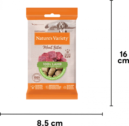 Nature's Variety Freeze Dried Meat Bites 100% Lamb For Puppy and Adult Dogs 20g