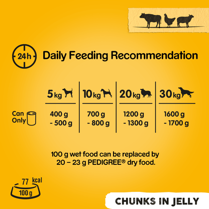 Pedigree Chunks in Jelly Adult Wet Dog Food 6 x 400g