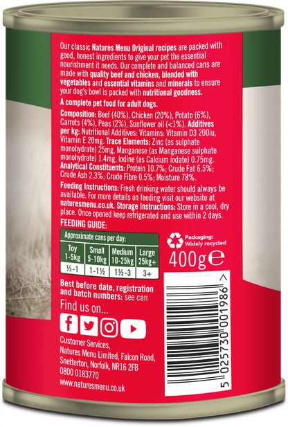 Natures Menu Original Beef with Chicken Wet Dog Food