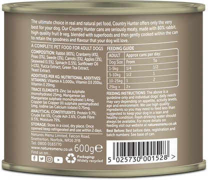 Natures Menu Country Hunter Rabbit with Superfoods Wet Dog Food