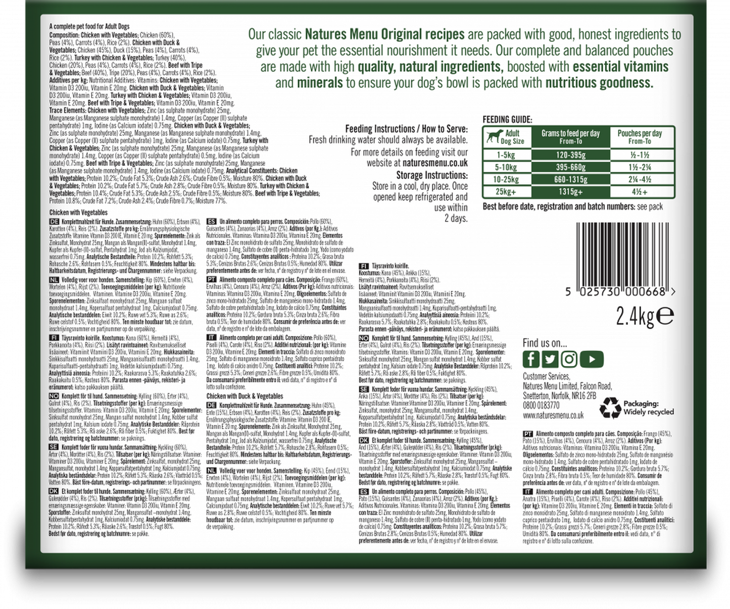 Natures Menu Original Multipack Wet Dog Food 8 x 300g