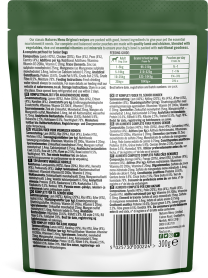Natures Menu Original Senior Lamb with Chicken Wet Dog Food