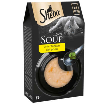 Sheba Classic Soups with Chicken Fillets Wet Cat Food 4 x 40g