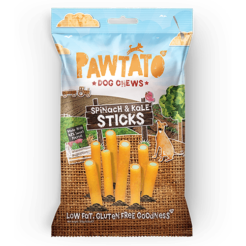 Benevo Pawtato Spinach and Kale Sticks Dog Treats 120g