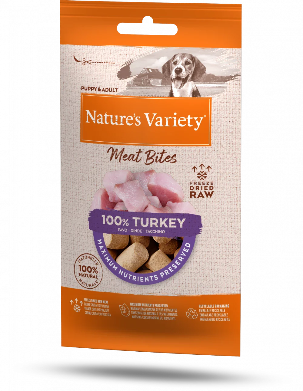 Nature's Variety Freeze Dried Meat Bites 100% Turkey For Puppy and Adult Dogs 20g