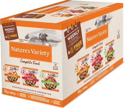 Nature's Variety Complete Freeze Dried Food Multipack For Adult Mini Dog 7 x 120g