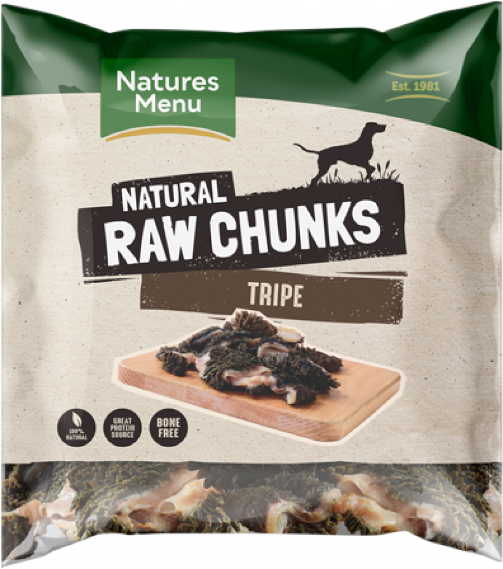 Natures Menu Frozen Raw Tripe Chunks For Dogs 1kg