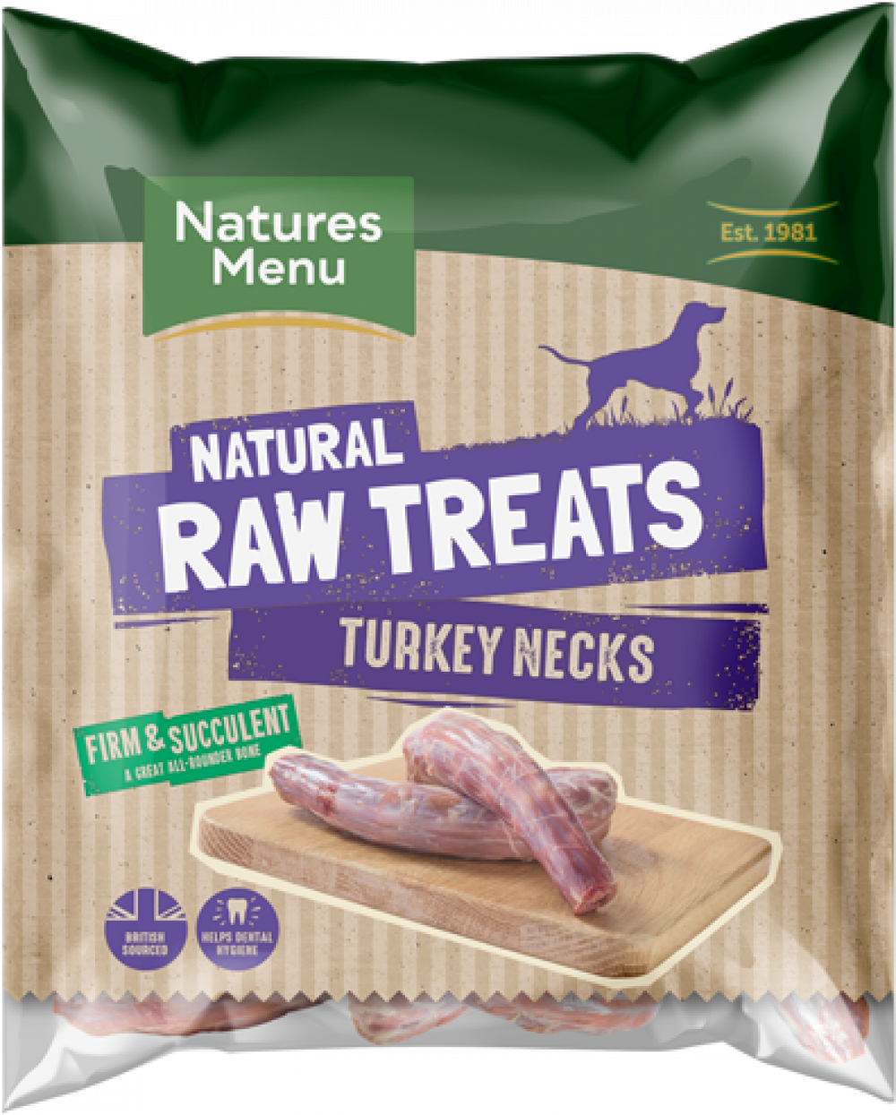 Natures Menu Frozen Turkey Necks Raw Chews for Dogs 500g